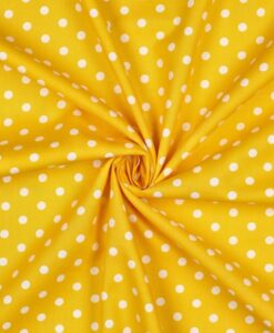 Coton pois blanc fond jaune