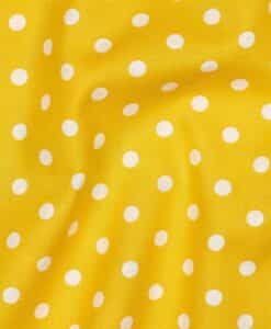 Alternative view of Coton pois blanc fond jaune
