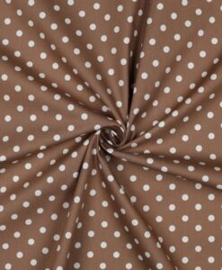 Coton pois blanc fond mocha