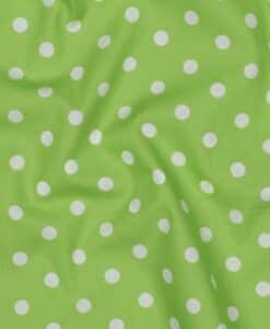 Alternative view of Coton pois blanc fond vert anis