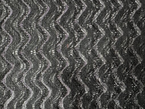 Dentelle lurex vague noir et argent