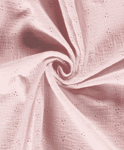Double gaze brodé rose