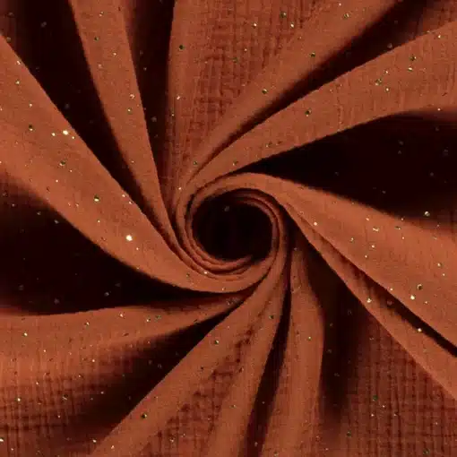 Double gaze pailleté brique