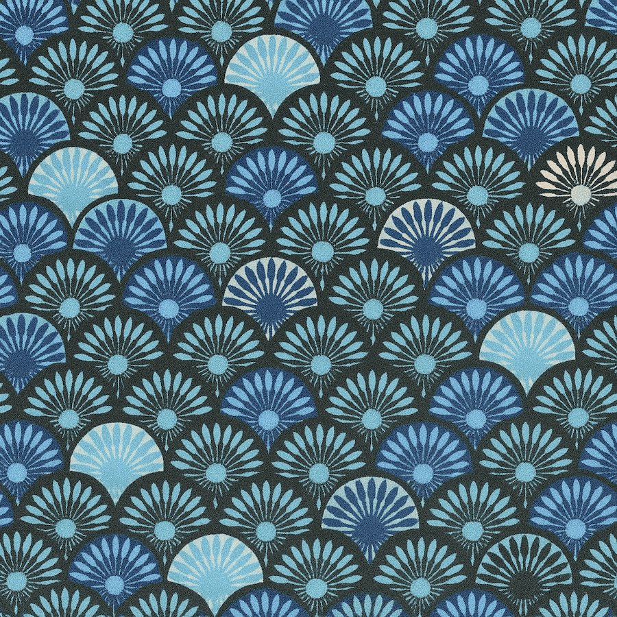 Eventail japonais turquoise