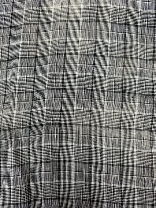 Tissu lin viscose carreaux gris – Image 2