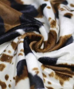 FOURRURE IMPRIMÉ VELBOAS VACHE MARRON FOND BEIGE 2