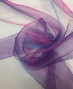 Organza changeant fuchsia et bleu