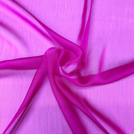 MOUSSELINE CHANGEANTE DEUX FILES FUSHIA VIOLET