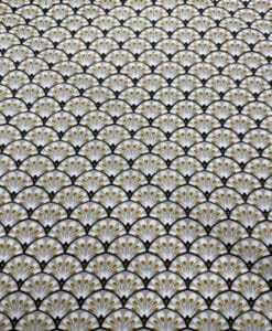 Coton imprimé paon gris