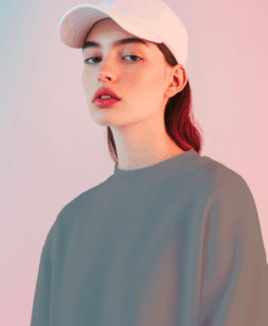 Alternative view of Tissu sweat molleton polaire gris clair