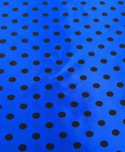 Alternative view of Satin bleu royal à pois noir