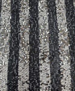 tissus tulle pailleté rayure noir et or pâle