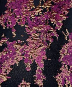 Alternative view of Tissus brocard fond noir Akira fushia et or