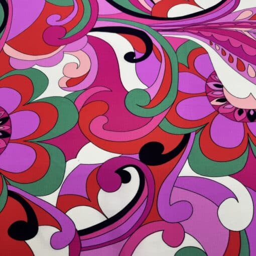 Viscose imprimé fuchsia et rouge