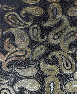 Alternative view of Jacquard fond noir imprimé cachemire or