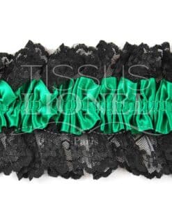 jartelle vert avec dentelle noir
