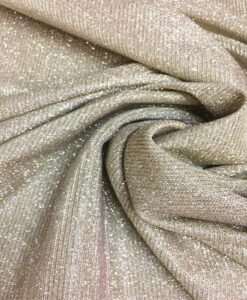Jersey lamé polyester caméléon beige changeant argent