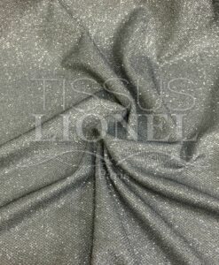 Jersey lamé polyester nid d'abeilles argent