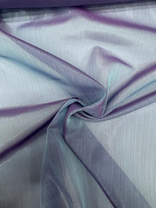 MOUSSELINE CHANGEANTE DEUX FILES LILAS ET BLEU