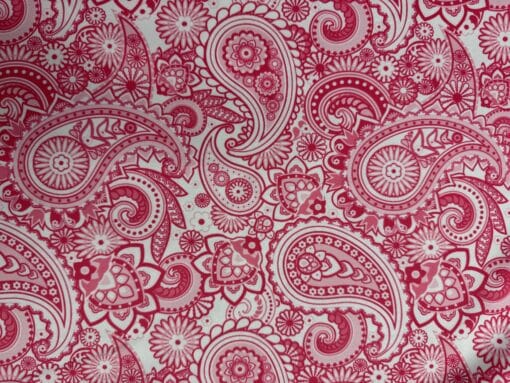 Lycra imprime bandana fuchsia et blanc