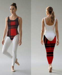 Alternative view of LYCRA IMPRIMÉ ÉCOSSAIS rouge