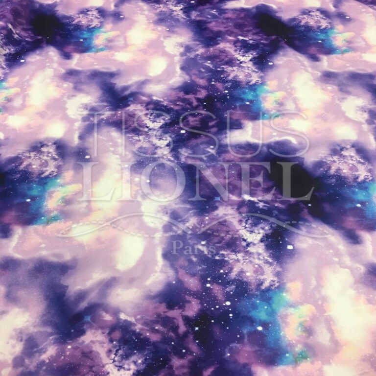 Soimoi Tissu En Satin Lourd Bleu Motif Cachemire Géométrique