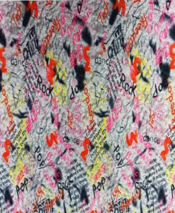 Lycra imprimé pop rock gris