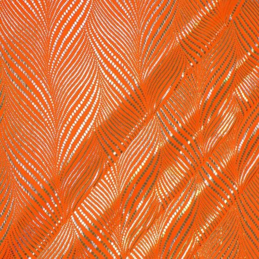 Lycra orange fluo pailleté argent sérié 4
