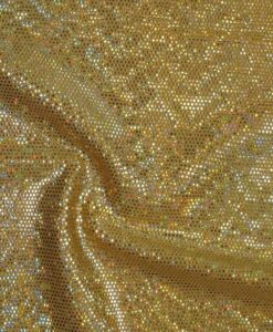 Lycra pailleté fond or pailleté or hologramme