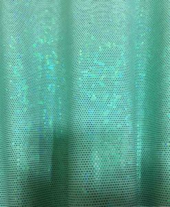 Lycra pailleté fond vert pâle pailleté vert hologramme