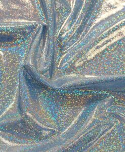 Lycra pailleté multipoint bleu ciel hologramme