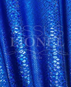 LYCRA PAILLETÉ SERPENT FOND BLEU PAILLETÉ BLEU HOLOGRAMME