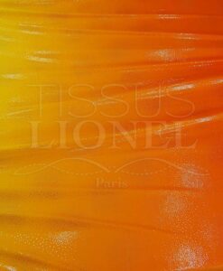 lycra pailleté orange fluo degradé jaune vif