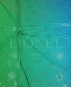 lycra pailleté vert fluo degradé turquoise