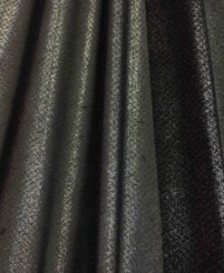 Lycra résille laqué pailleté fond noir pailleté argent