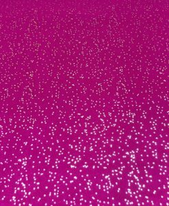 Lycra velours fond fuchsia pailleté or