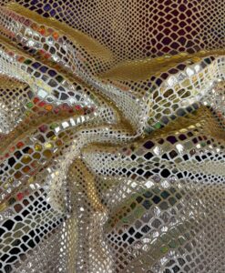 Lycra velours paillete serpent fond or paillete or