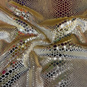 Lycra velours paillete serpent fond or paillete or