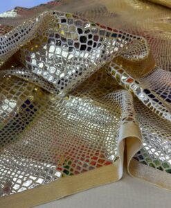 Alternative view of Lycra velours paillete serpent fond or paillete or