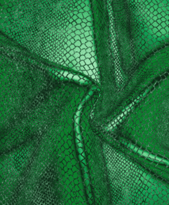 Lycra velours pailleté serpent fond vert pailleté vert