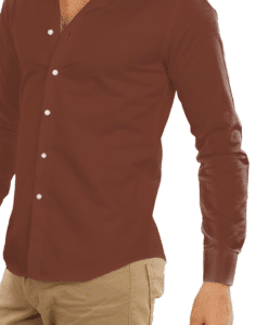 Alternative view of Tissu coton uni premium marron