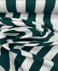 Tissu microfibre rayure émeraude et blanc