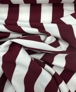 Tissu microfibre rayure bordeaux et blanc