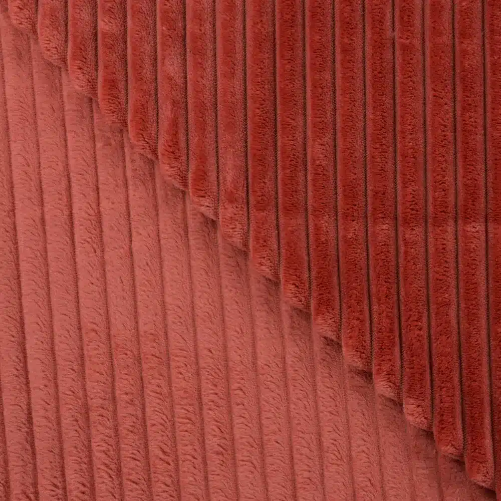 Tissu Minkey Côte Double Face Terracotta - 1m X 1,5m - Ultra Doux, Pour Couvertures, Doudous, Vêtements Bébé - Lavable Machine