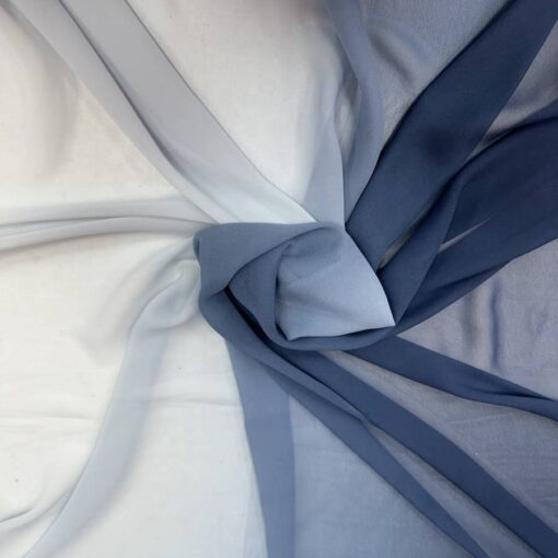 Mousseline dégradé bleu marine à gris clair