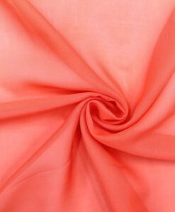 Mousseline uni corail clair