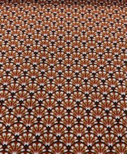 Coton imprimé paon orange