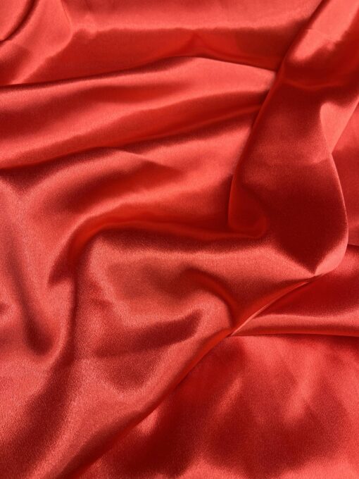 Crêpe envers satin orange fonce