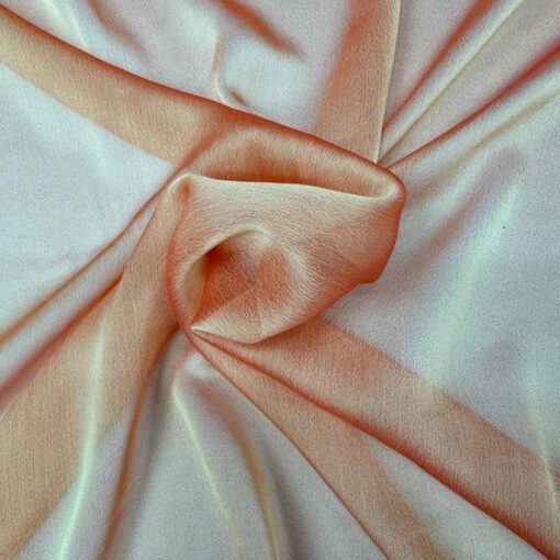 MOUSSELINE CHANGEANTE DEUX FILES ORANGE SANGUINE