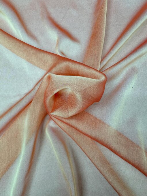 MOUSSELINE CHANGEANTE DEUX FILES ORANGE SANGUINE